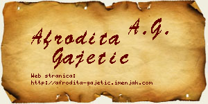 Afrodita Gajetić vizit kartica